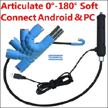 Endoscopio port�til con articulaci�n 180� y aplicaci�n para conectar a tel�fono tablet Android